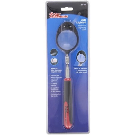 Ullman Devices 2 in. Telescoping Magnifying Glass with Stainless Steel Handle 758-MG-2
